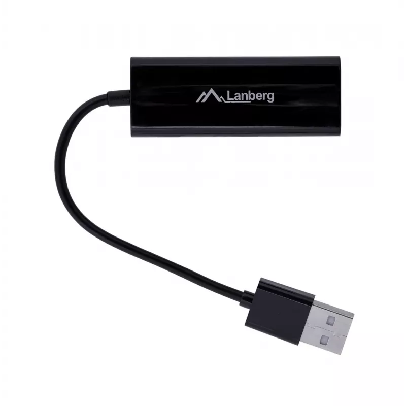 Sieťový adaptér Lanberg NC-0100-01 USB 2.0 na RJ45 100 Mbit, kábel 0,15 m