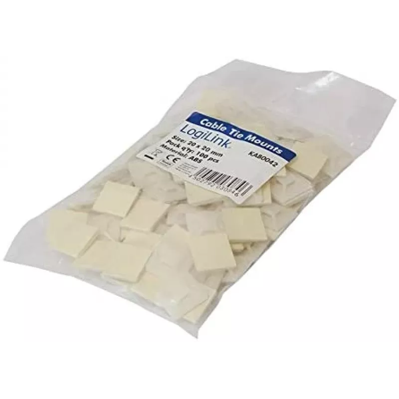 Držiak na viazacie pásky LogiLink KAB0042 béžový ABS 100 kusov