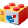 LEGO zásuvka na stôl 4, úložná krabica červená, výstupky