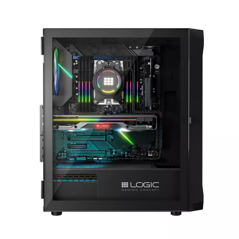 LOGIC CONCEPT Portos ARGB ATX Mid-Tower skriňa, čierna