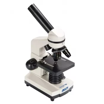 Optický zložený mikroskop Deltaoptical DO-3210 – monokulárny, 3 achromatické objektívy, LED osvetlenie, 40–400×, 45° naklonená otočná hlava