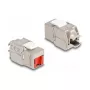 DeLOCK Keystone modul RJ45 konektor samica na LSA Cat.6A bez nástroja s červenou protiprachovou krytkou