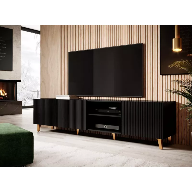 Cama RTV skrinka PAFOS 200x42x52 čierna matná