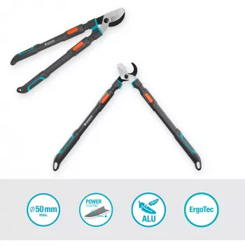 Gardena Vetvové nožnice TeleCut Pro L sivá/tyrkysová 65 cm - 90 cm (12041-88)