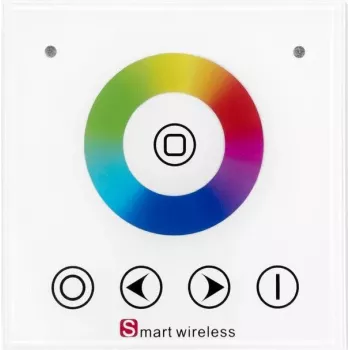 Nástenný panelový kontrolér k LED pásu EUROLITE 50531118 RGB RF, bezdrôtový diaľkový ovládač pre RGB LED panely