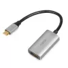 IBOX USB-C na HDMI adaptérový kábel, model IACFAK, USB-C (konektor samec) na HDMI (konektor samica), 4K 60 Hz, rovný konektor, strieborný