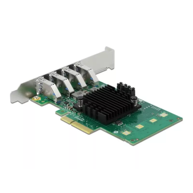 DeLOCK PCI Express x4 karta na 4 x externý USB 3.0 Quad Channel - Low Profile formát