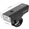 Rockbros cyklistické svetlo + USB-C - USB-A kábel 260 lm čierne
