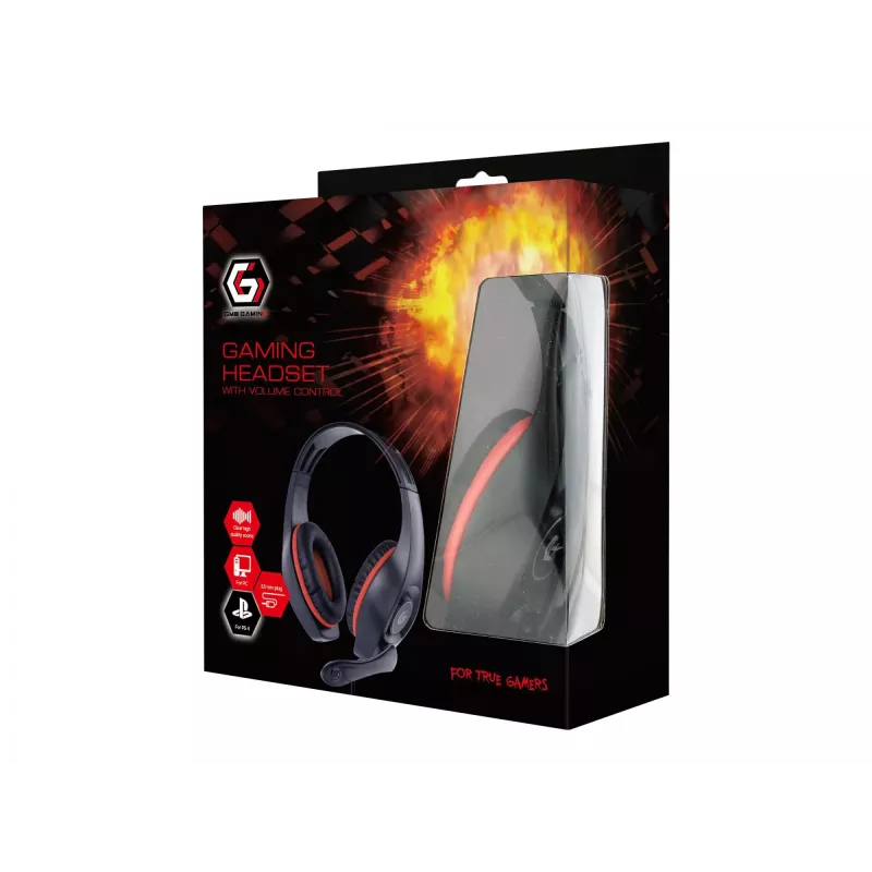 Headset GAMING/ČERVENÁ/ČIERNA GHS-05-R Gembird