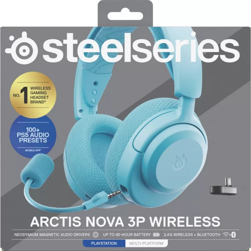 Steelseries Arctis Nova 3P bezdrôtový PS Aqua