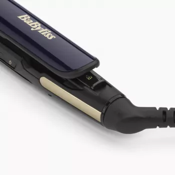 Žehlička na vlasy BABYLISS ST484E — keramické platne, Warm technológia, 230 V, 3,3 m kábel, čierna/zlatá