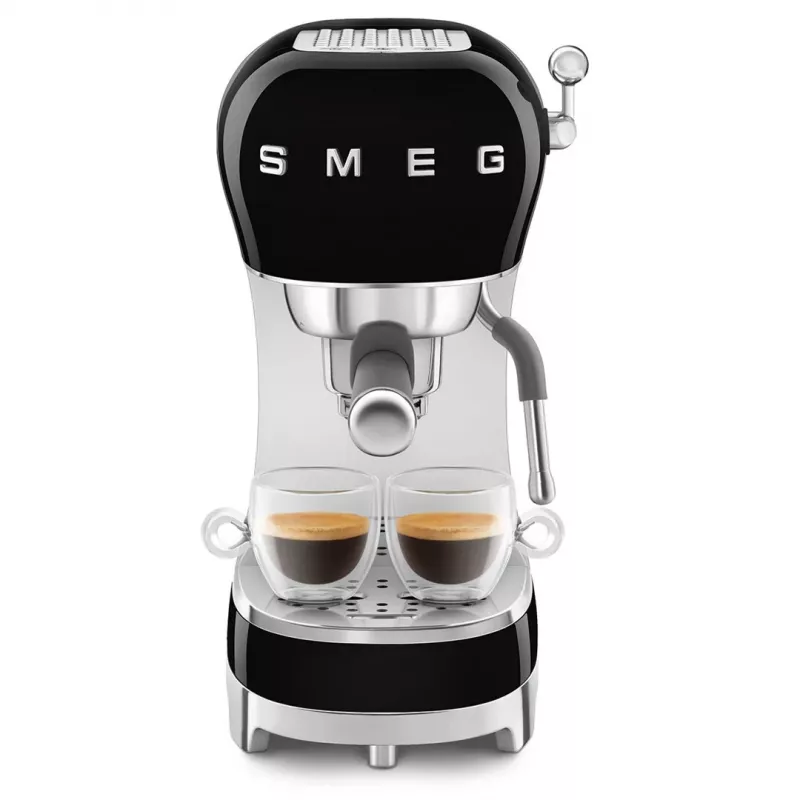 SMEG 50's Style ECF02BLEU espresso kávovar, 15 bar, čierny