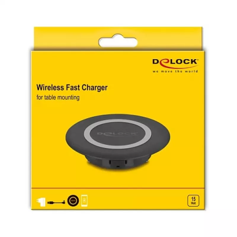 Interiérová nabíjačka DeLOCK 66284 smartfón čierna USB bezdrôtová
