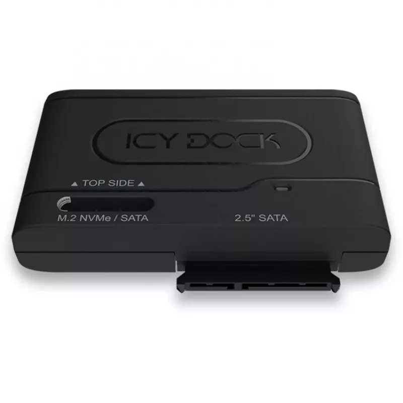 ICY DOCK EZ-Adapter MB104U-1SMB - radič pamäte - 2.5, M.2 (6,4 cm) - M.2 Card (PCIe NVMe & SATA) / SATA SSD - USB 3,2 (Gen 2) - čierna (MB104U