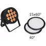 LED PAR reflektor EUROLITE 12x8W QCL 15x60° & 40° s 2 difúznymi sklami