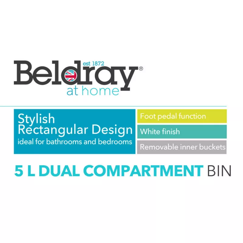Odpadkový kôš Beldray LA035235WHTFEU7 dvojkomorový 5 l biely