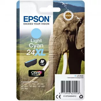Epson Elephant samostatné balenie svetlomodrá 24XL Claria Photo HD atrament
