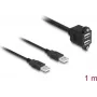 DeLOCK USB 2.0 kábel 2 x USB Type-A konektor samec na 2 x USB Type-A konektor samica 1 m čierny