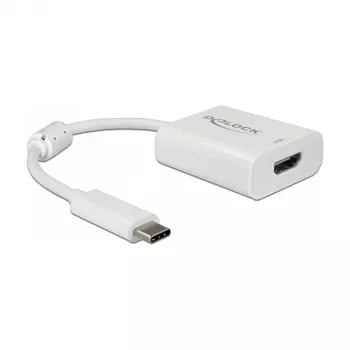Videokábel adaptér DeLOCK 63937 USB Type-C na HDMI 0,1 m biely