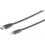 USB kábel S/CONN 77143-1.0 USB 2.0 1 m USB C USB A čierny