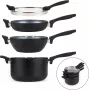 Sada hrncov Russell Hobbs RH01840EU7 – 4-dielna stohovateľná, metalická mramorovaná