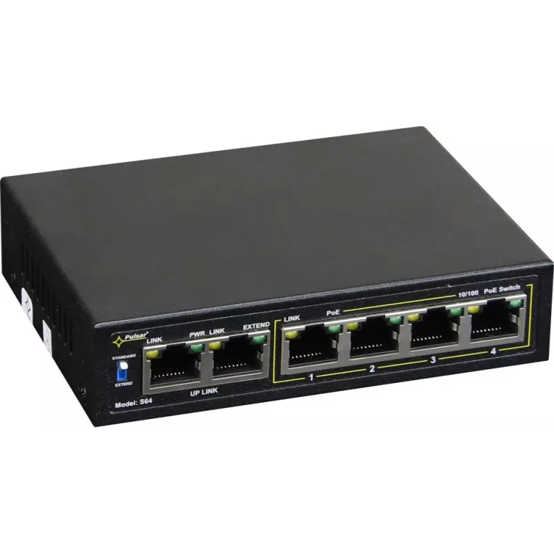 Sieťový switch PULSAR Switch POE Pulsar S64 4 porty 2 Uplink