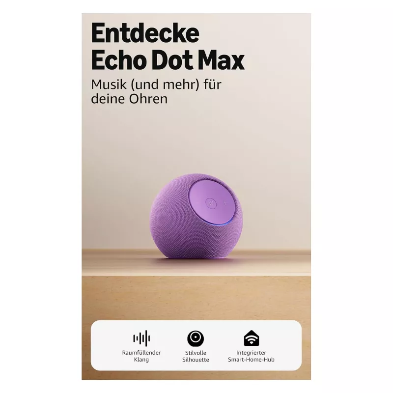 Amazon Echo Dot Max 2025 – Amethyst – Bluetooth (B0DKLDMHYB)