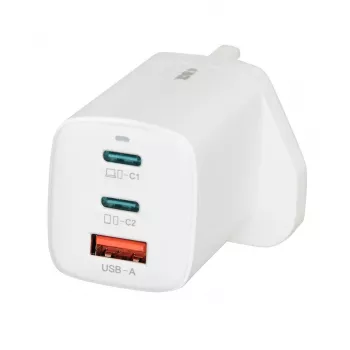 iBOX C-65 biely, GaN 65W univerzálna nabíjačka UK konektor