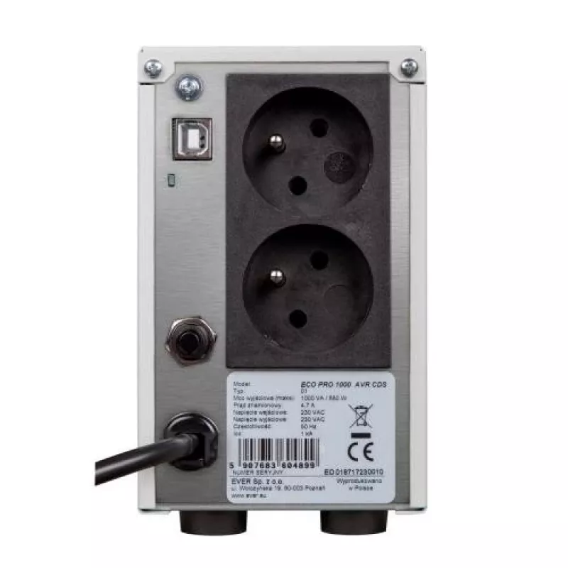 Ever ECO PRO 1200 AVR CDS UPS 1,2 kVA 780 W 2 AC výstupy