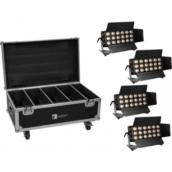 Eurolite sada 4x LED CLS-18 QCL RGB/WW 18x7 W s flightcase na kolieskach