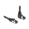 Sieťový kábel DeLOCK RJ45 Cat.8.1 90° ohnutý nadol / rovný 2 m čierny