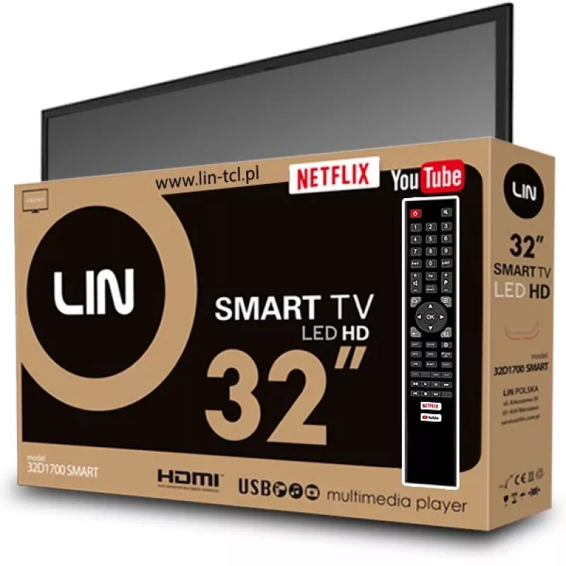 LIN 32D1700 SMART 32-palcový (81,3 cm) inteligentný televízor, HD Ready, DVB-T2