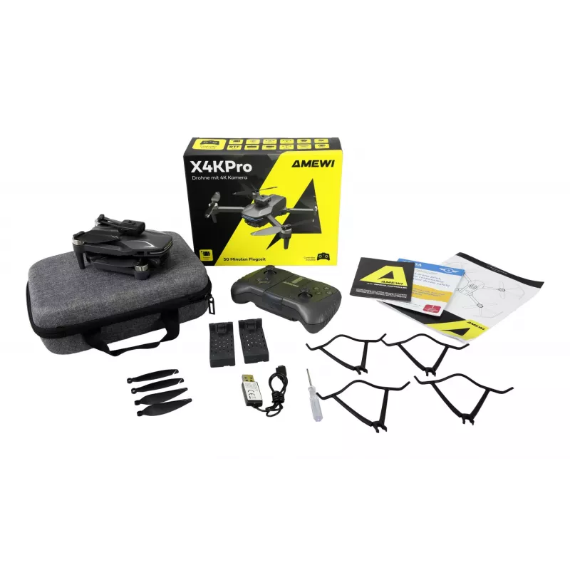 Amewi X4KPro, 4 rotory, 3840 x 2160 pixelov, 1500 mAh, sivá