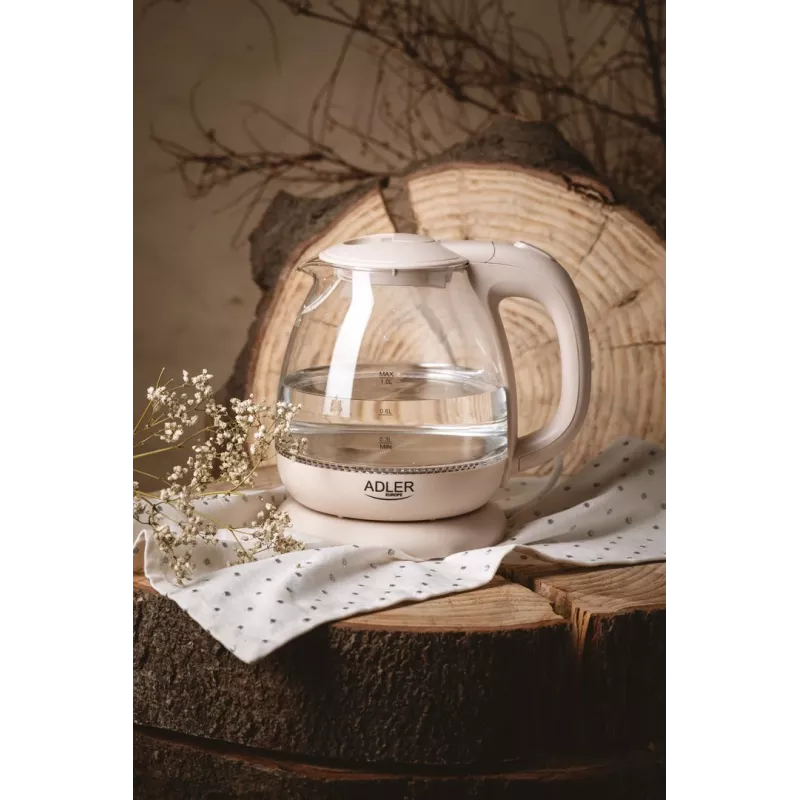 Elektrická kanvica Adler AD 1283C 1 L 900 W krémová