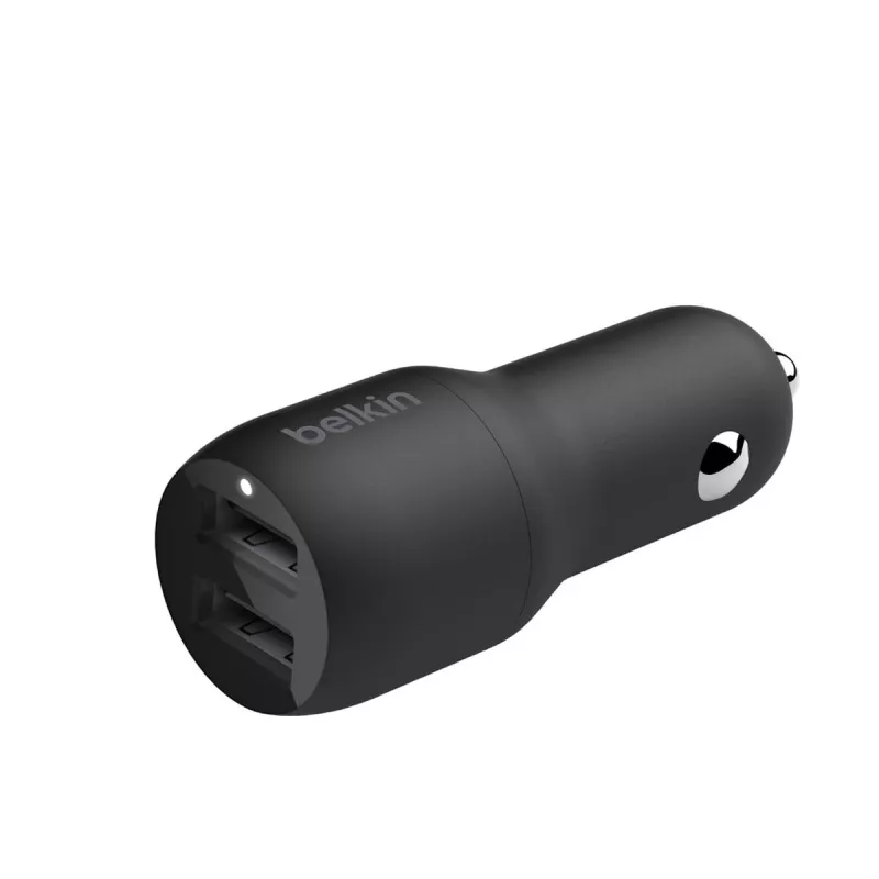 Dual-USB-A autonabíjačka 12W x2 čierna