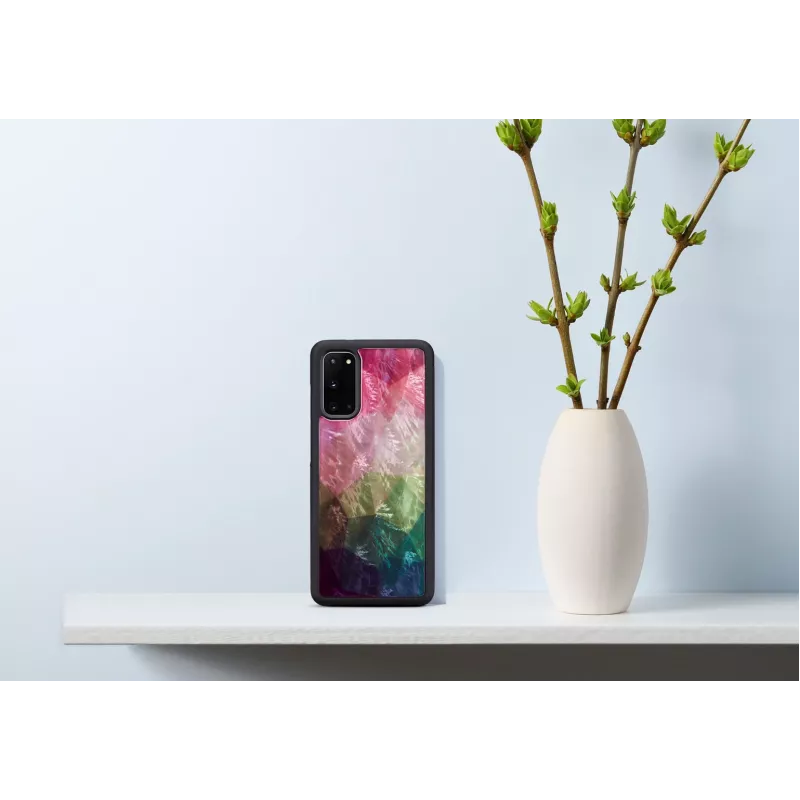Ochranné puzdro iKins pre Samsung Galaxy S20 – vzor vodných kvetov, čierne