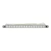 Prázdny Keystone patch panel Intellinet 721011, 24-portový, 0,5U, tienený, 19 palcov