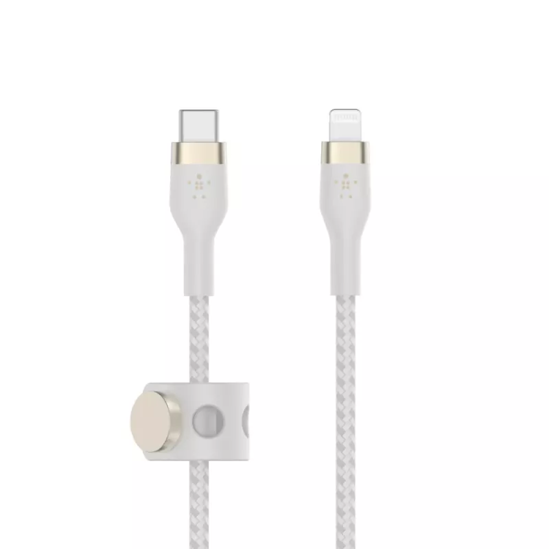 Belkin BOOST CHARGE - Lightning kábel - 24 pin USB-C samec na Lightning samec - 2 m - biely - pre Apple iPad/iPhone/iPod (Lightning)