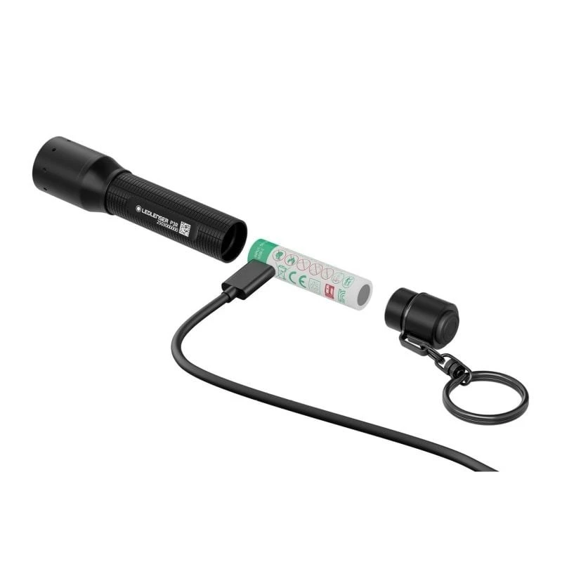 Baterka Ledlenser P3R čierna — nabíjateľná kompaktná LED kľúčenka
