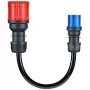 go-e adaptér Gemini flex 22 kW na CEE modrý 16 A – čierny – rovný – rovný – IP55 – 22 kW – 16 A