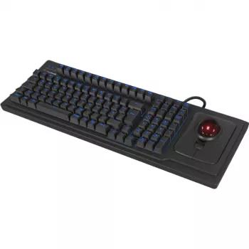 Káblová mechanická full-size klávesnica KeySonic KSK-8202ELU-T (DE) — USB, nemecké rozloženie, čierna