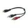 Wentronic Goobay RCA adaptérový kábel, čierny, 0,2 m - RCA konektor samica > 2x RCA konektor samec (audio vľavo/vpravo) (50008)
