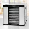 Sušička potravín Rommelsbacher DA1050, nerez, 5 poschodí (10 nerezových plechov), nastaviteľná 35–75 °C, 99 h časovač, 1,6 m² sušiacej plochy