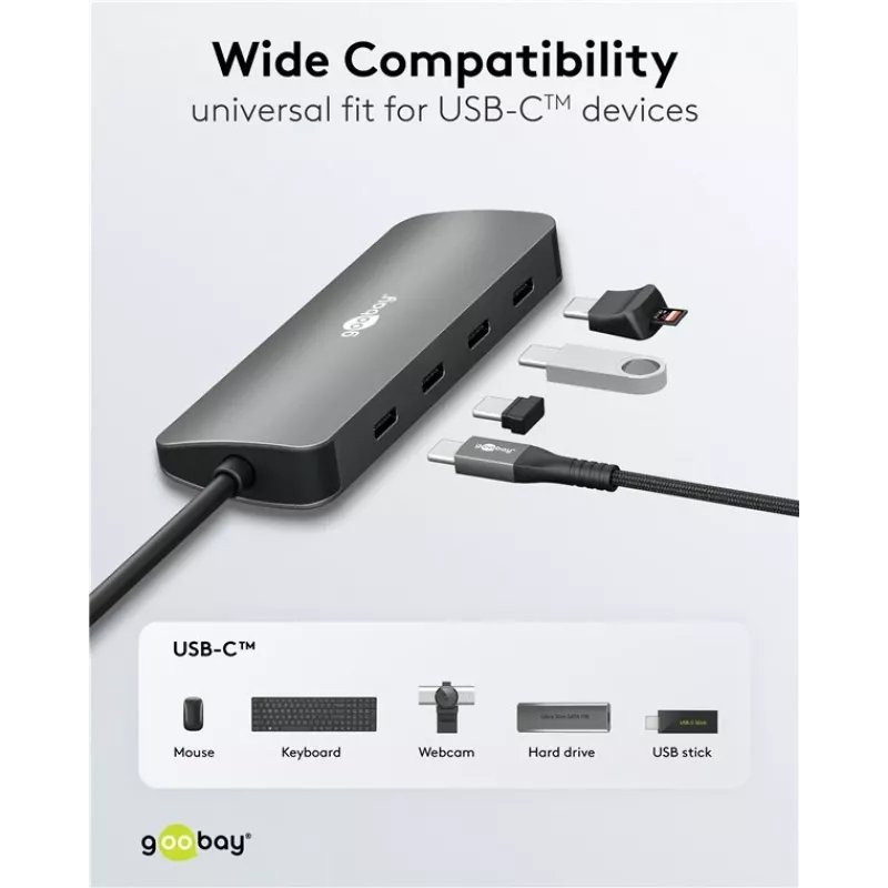 Goobay Slim 4-port USB hub USB-C na 10 Gbit/s - -Plug> 4x (76565)
