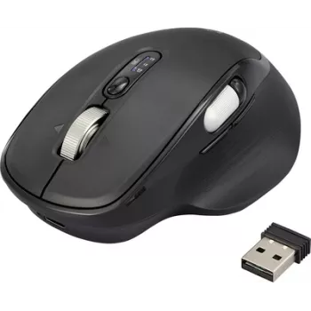 Renkforce RF-WM-220 myš bezdrôtová, Bluetooth® veľkosť: M/L optická čierna 11 tlačidiel 4800 dpi ergonomická, Easy Switch 3 zariadenia, Multipair funkcia, (RF-6857524)