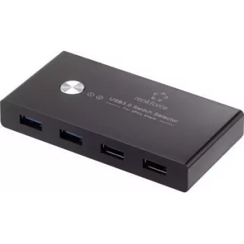 Renkforce RF-SHB-200 4-portový USB 3.0 switch + hub čierny (RF-4474114)