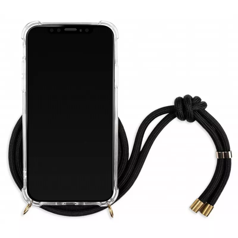 Lookabe puzdro na telefón s náhrdelníkom pre iPhone X/XS, zlaté/čierne