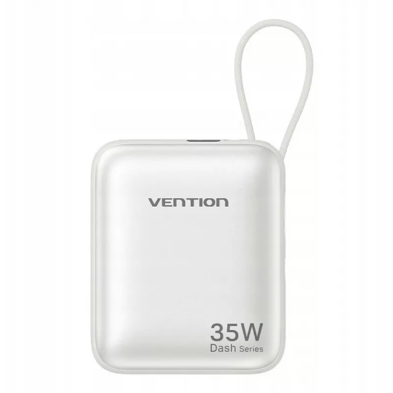 Vention FHEN0 Powerbanka, 10000 mAh, 35 W, vstavaný kábel USB-C, béžová