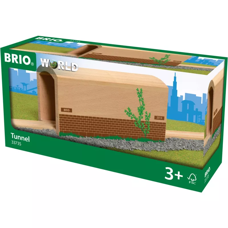 BRIO World 33735 vysoký drevený tunel pre vláčikodráhu, drevo s certifikátom FSC, od 3 rokov