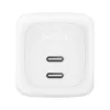 Interiérová AC rýchlonabíjačka Belkin WCH020KQ2MWH-B6 – 2x USB-C, 2 m integrovaný kábel, biela